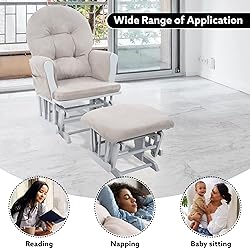 Naomi Home Glider and Ottoman Set Light Gray/Light
