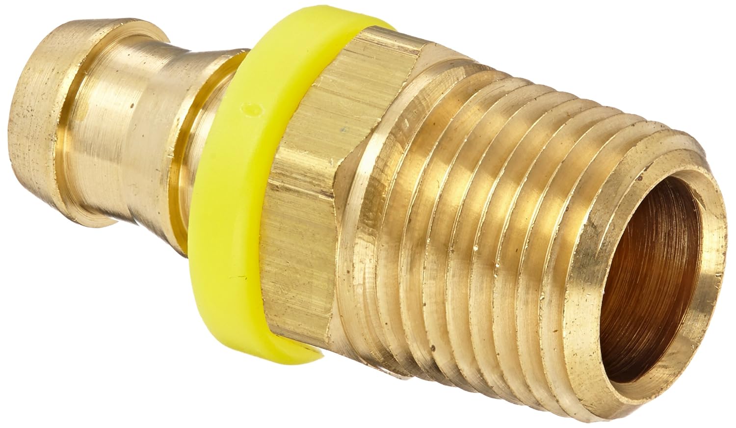 Anderson Metals Brass PushOn Hose Fitting, Connector, 1/2" Barb x 1/2