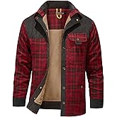 Mr.Stream Men's Outdoor Casual Vintage Long Sleeve Plaid Flannel Button Down Shirt Jacket