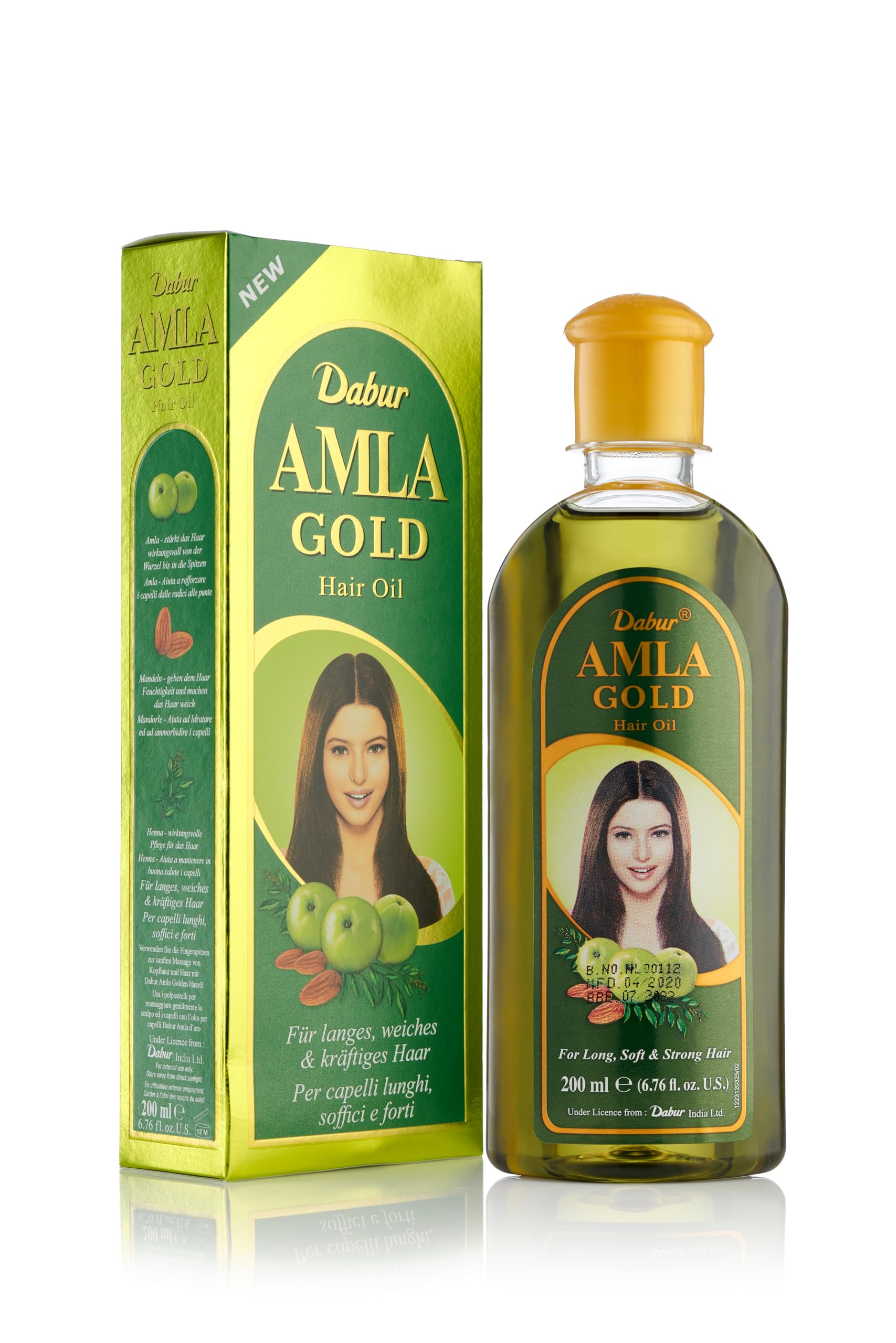 Dabur Amla Gold Hair Oil - 200ml | Promotes Strengthening From Root to Tip | Power Of Amla, Almonds, & Henna | For Long, Soft, & Strong Hair