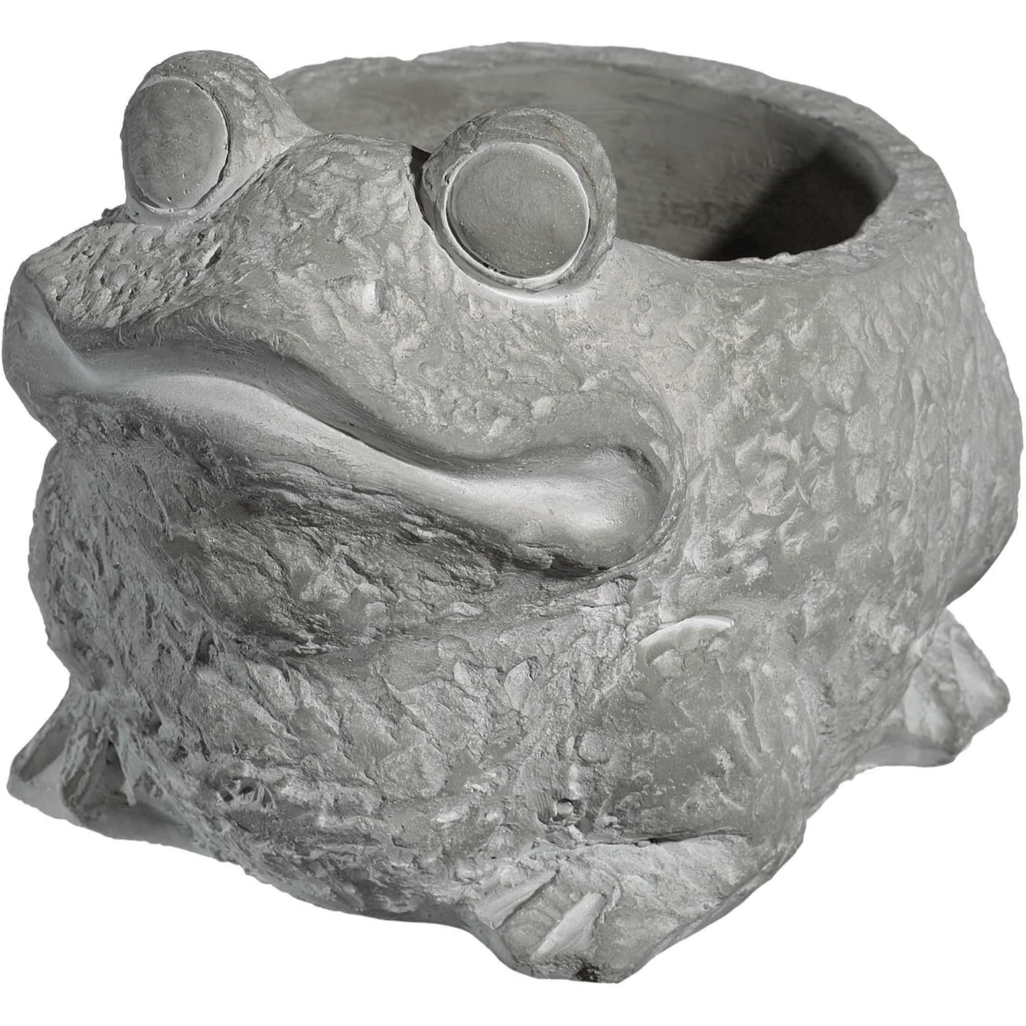 Classic Home and Garden Cement Buddies Indoor Outdoor Planter with Drainage Hole, Frog, Natural Gray, Small, 6in