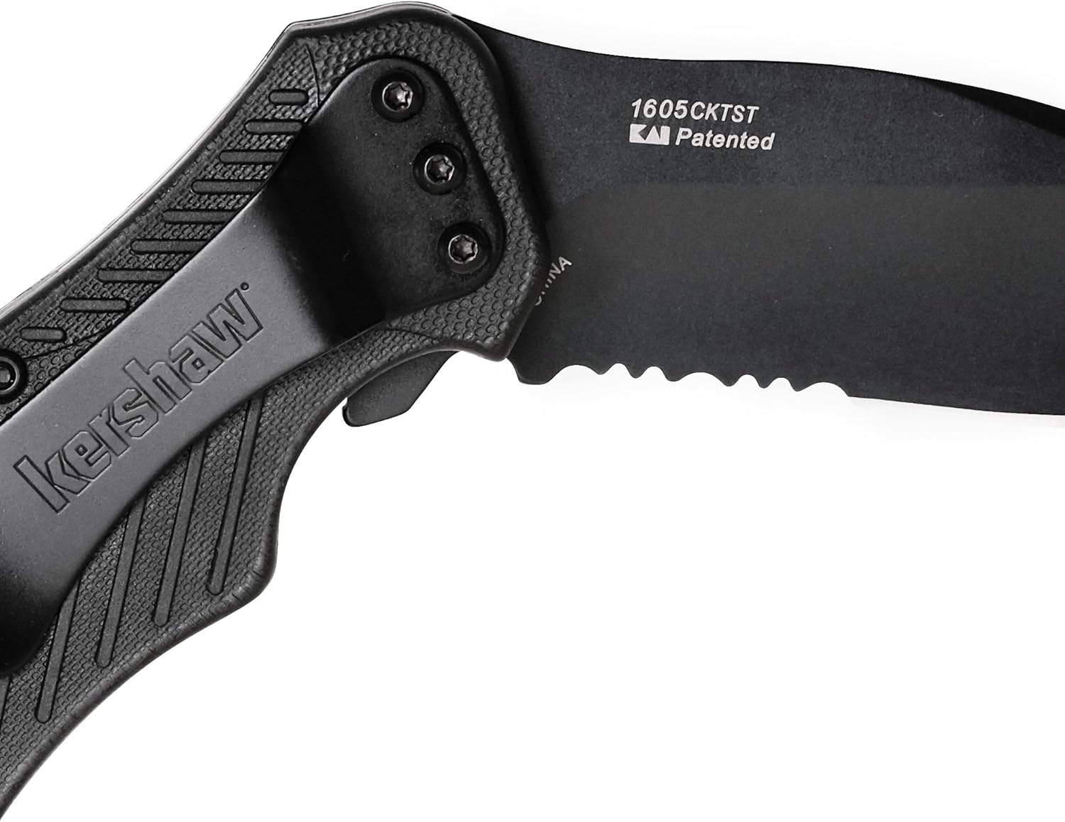 Kershaw Clash Pocket Knife, Black Serrated (1605CKTST); 3.1” Stainless Steel Blade with Black-Oxide Coating; Glass-Filled Nylon Handle with SpeedSafe Opening and Reversible Pocketclip; 4.3oz : Hunting Knives : Sports & Outdoors