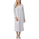 Eileen West womens Long Sleeve Cotton Knit Long Gown