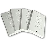 Self-Closing Electrical Wall Outlet Covers for Baby Proofing, Premium Plastic, Standard-Size Child Proof Outlet Cover, 4.6 x 