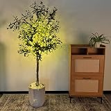 YOLEO 6ft Olive Tree Faux Silk Leaves Indoor Decor Style 2 view 2