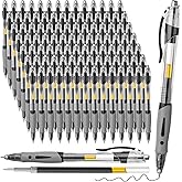 wearage 200 Pcs Gel Pens Bulk 0.5mm Ink Gel Pen Retractable Medium Point Rollerball Pens Quick Drying Smooth Writing with Comfortable Grip for School Office Journaling Note Homework (Black)