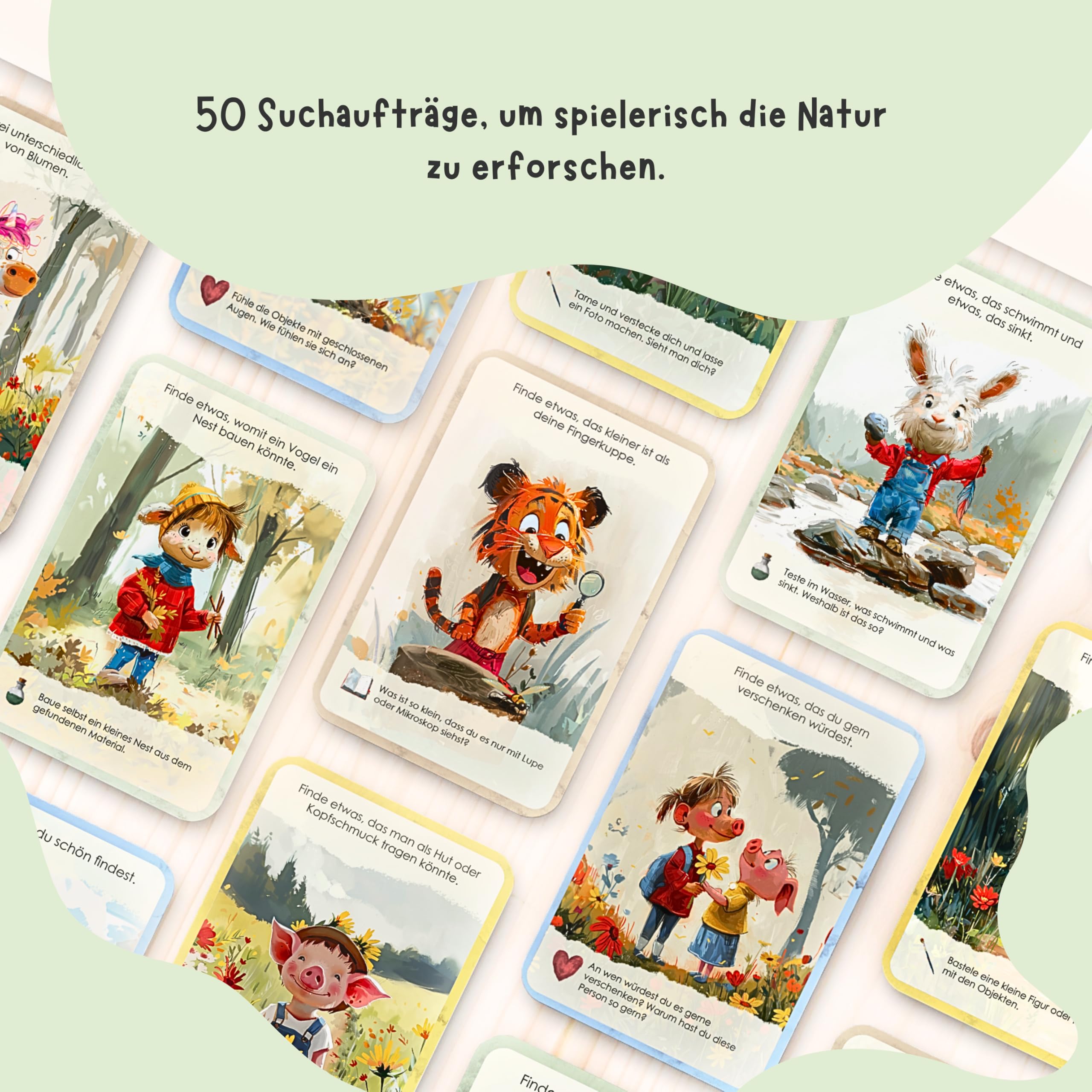 50 Entdeckerkarten für Kinder – Outdoor Schatzsuche und Natur entdecken I Spannendes Suchspiel I Lernspiel & Geschenk für Mädchen und Junge I Spiele ab 4, 5, 6, 7, 8 Jahre 4