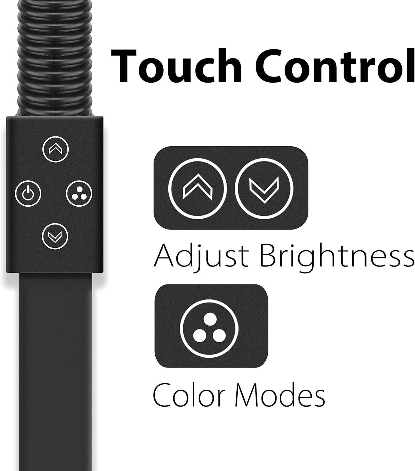 Addlon LED Floor Lamp with 4 Brightness Levels & 3 Color Temperatures, Smooth Touch Switch, 2500 Lumens, Dimmable Reading Standing Lamp with Gooseneck for Sewing Living Room Office - Classic Black: Home Improvement