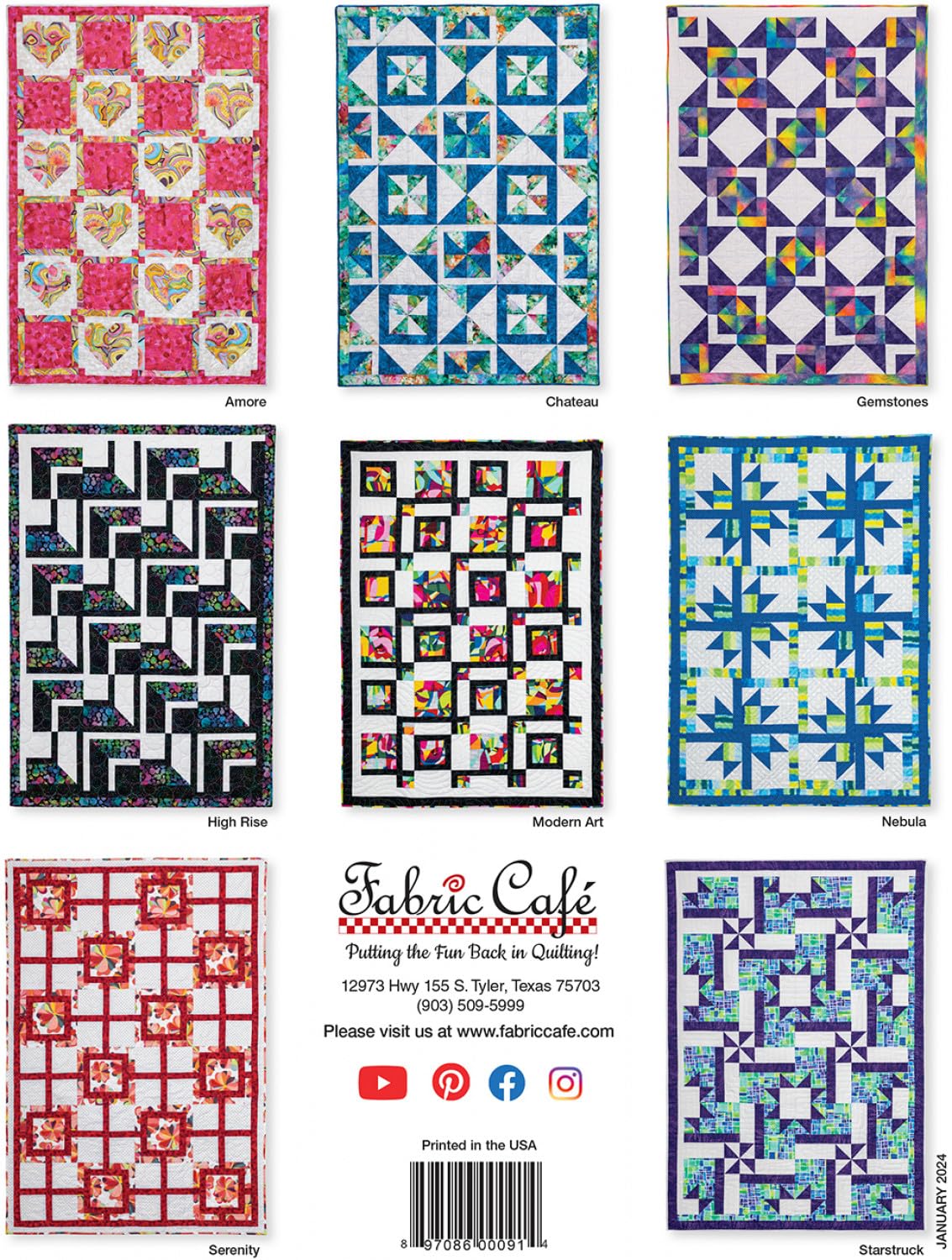 Fabric Cafe Go Bold with 3-Yard Quilts Pattern