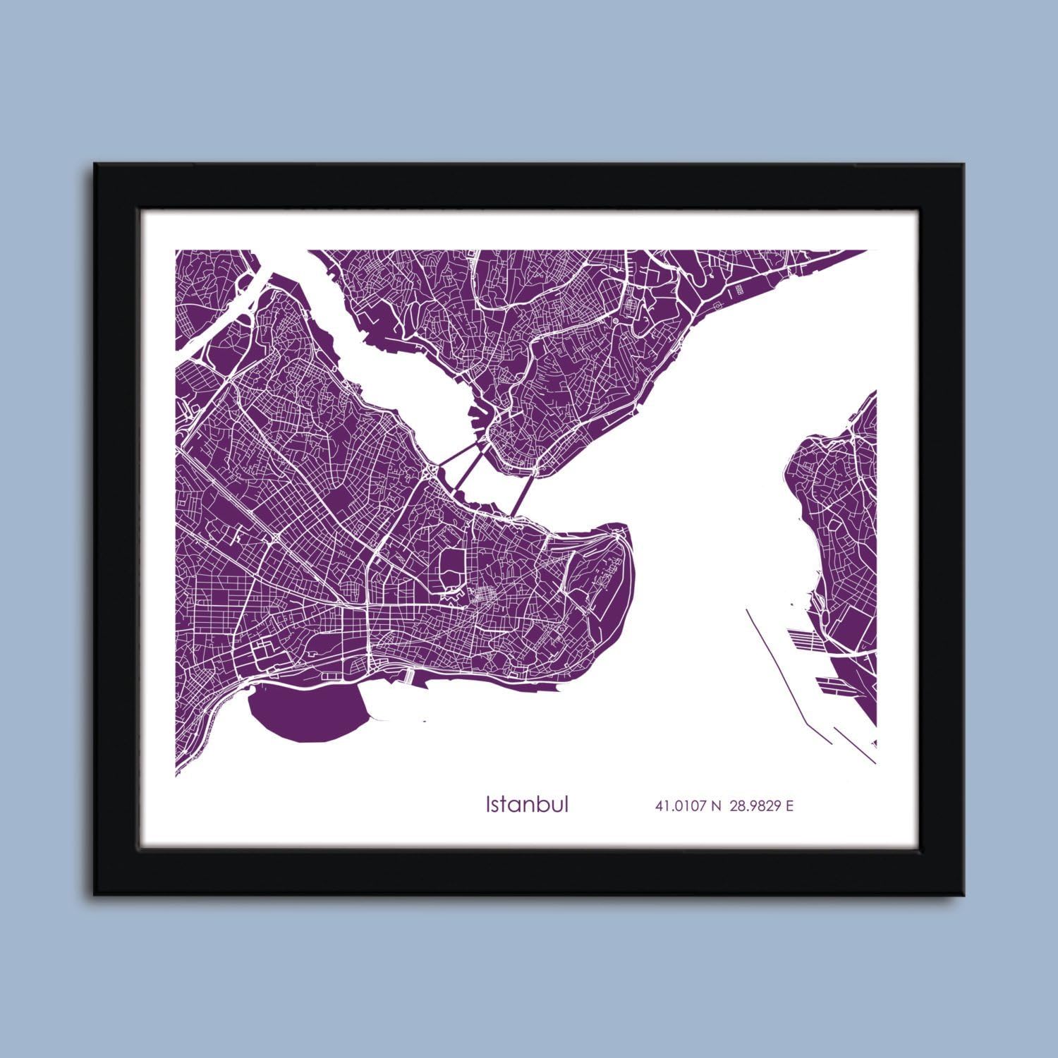 Istanbul map, Istanbul city map art, Istanbul wall art poster, Istanbul decorative map
