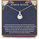 Mother of the Groom Gifts from Bride, Sterling Silver Pearl Pendant for Mother of the Groom Necklace from Bride, Wedding Gifts for Groom Gift, Thank You Gift, Mom Birthday Gifts