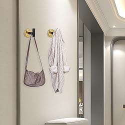 4 Pack Robe Towel Hooks Coat Black Gold Wall Hook