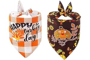 ADOGGYGO Thanksgiving Dog Bandana Fall Autumn Pet Bandana Reversible Triangle Bibs Scarf Accessories for Medium Large Dogs Pets (Large, Thanksgiving)