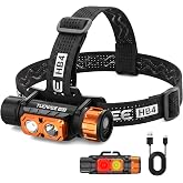 TUOWEE Headlamp Rechargeable with Red Light, Brightness Dial, 1500 Lumens | 5 Light Modes Detachable LED Head Lamp with Magnetic Base, 180&deg; Adjustable Beam, USB-C, Head Light for Work, Hiking &amp; Camping
