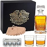 Whiskey Decanter Set for Men Decanter Set with Glasses Crystal Whiskey Bottle Luxury Birthday Gifts For Men Gifts for Father's Day Christmas Gifts