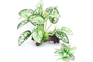 Vtapliea Reptile Aquarium Artificial Plants Decorations for Fish Amphibian Habitat Hideout Tank Accessories
