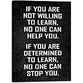 Pyradecor Black Motivational If You are Classroom Positive Quotes Inspirational Poster Canvas Prints Wall Art for Office Living Room Home Decorations