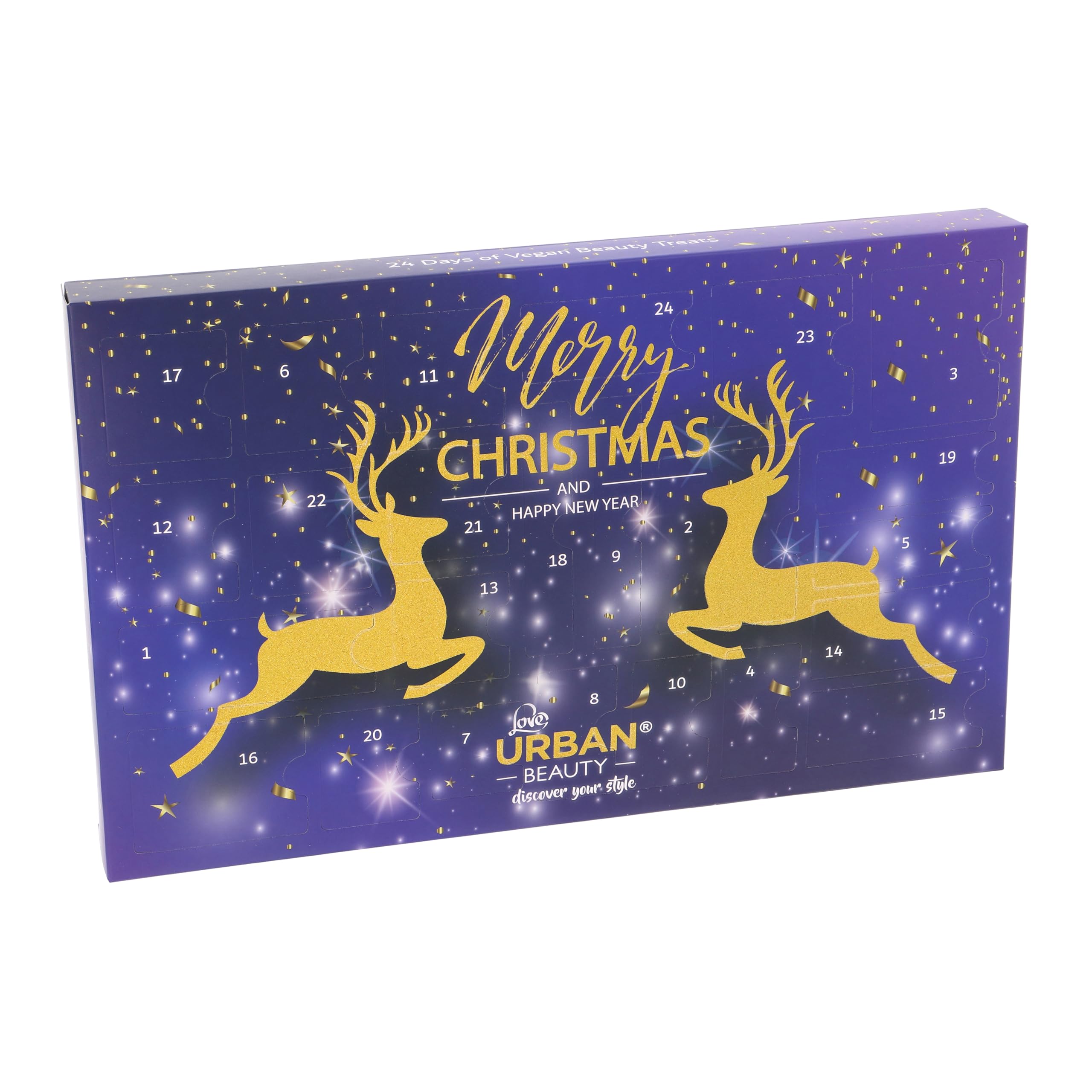 Love Urban Beauty Vegan Makeup Advent Calendar – 24-Day Beauty Advent Calendar – Cosmetic Gift Set for Women and Girls – Christmas Advent Calendar with Professional Makeup Products