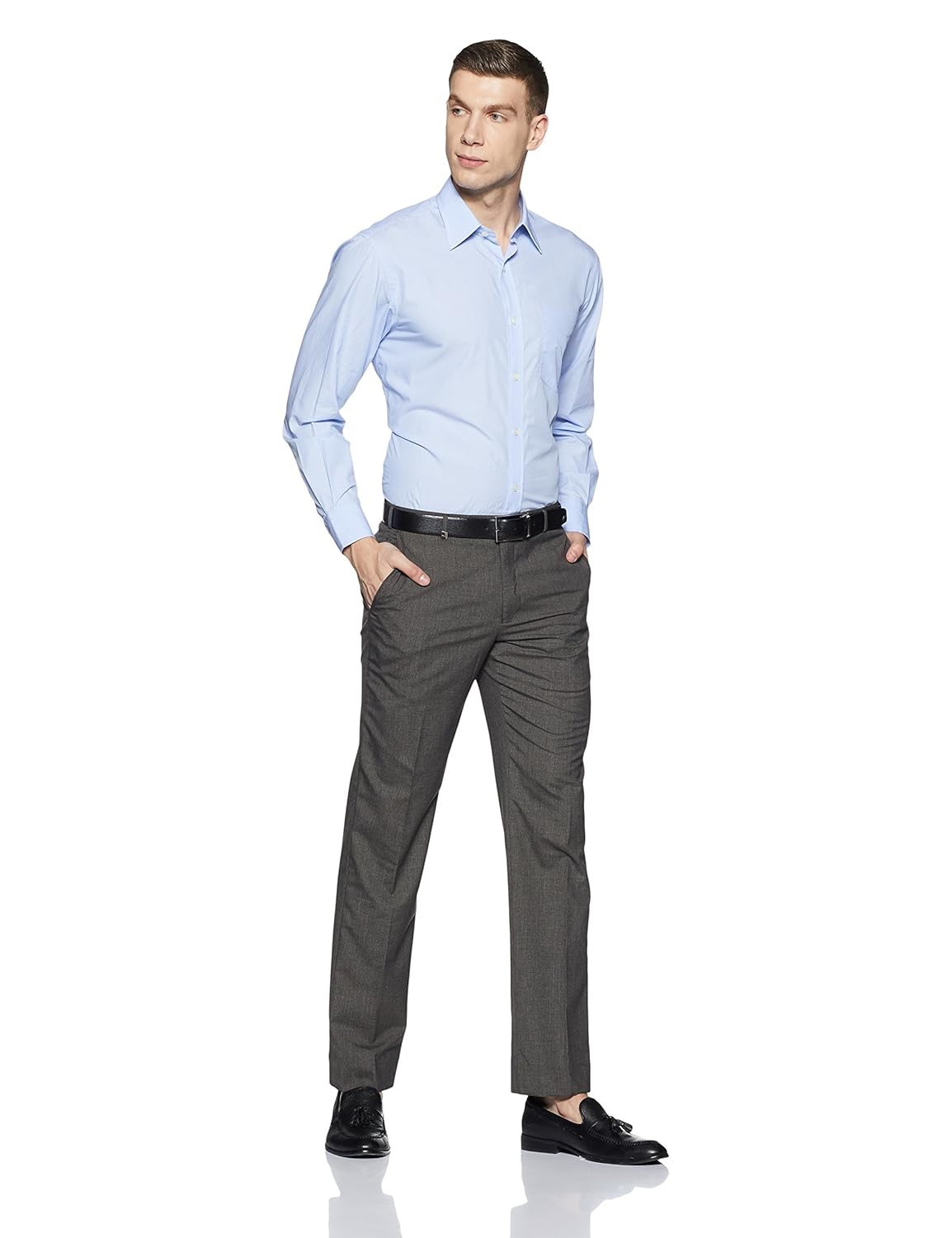 park avenue men's slim fit formal trousers