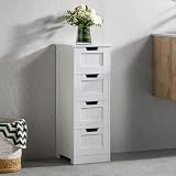 Bath Vida Freestanding White 4-Drawer Bathroom Floor Cabinet 30x30x81cm