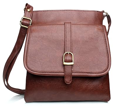 Mammon Womens cute Sling Bag (Slg-Buckle-tan,size-10x9x2 inches)