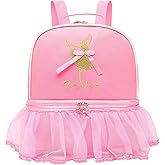 Dorlubel Cute Ballet Dance Backpack Tutu Dress Dance Bag with Key Chain Girls