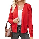 Yekaty Womens Lightweight Button Up Cardigans Long Sleeve Open Front V Neck Cropped Cardigan Sweaters