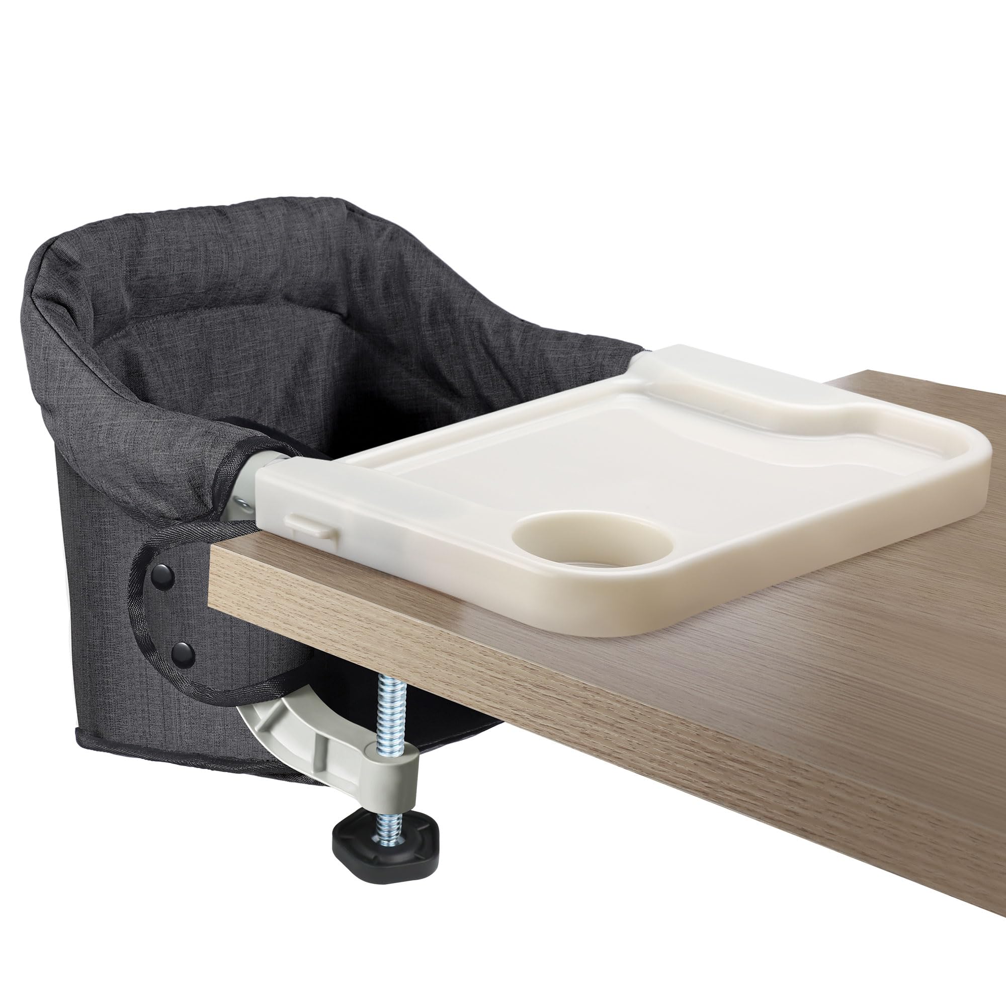 Toogel Hook on High Chair with Removable Dining Tray for Babies and Toddlers 6-36 Months, Portable and Foldable Table Seat for Home and Travel, Baby Feeding Chair with Storage Bag (Black)