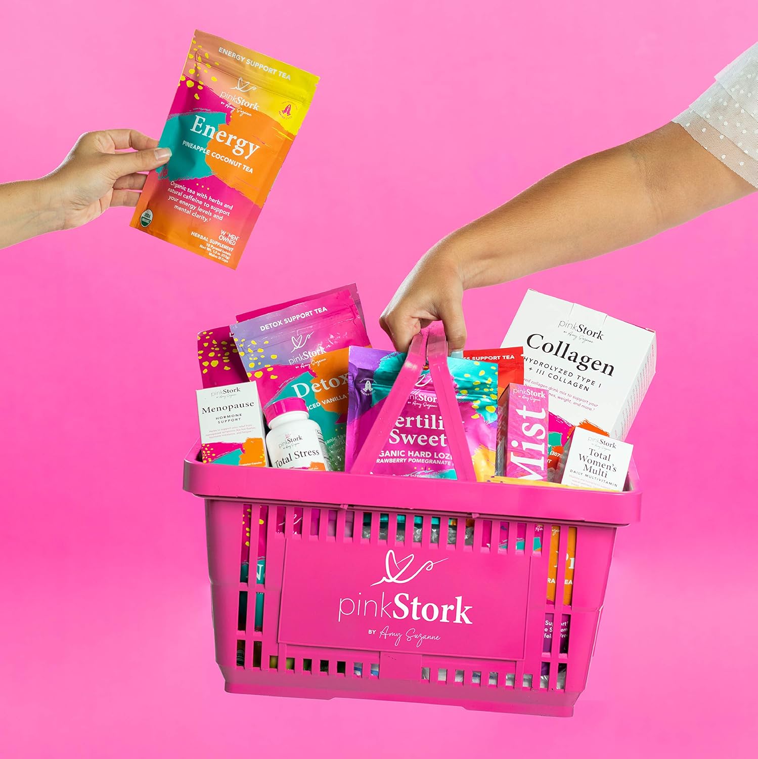 Pink Stork Morning Sickness Bundle: Nausea Relief Candy with Prenatal Vitamins + Ginger Tea + Vitamin B Complex + Probiotics, Women-Owned: Health & Personal Care