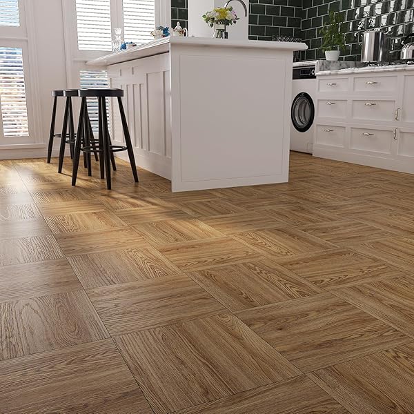 STICKYART 36 PCS WOOD FLOOR TILE PEEL AND STICK 12″X12″ WATERPROOF VINYL PLANK FLOORING TILE HONEY OAK WOOD FLOOR TILES SHEET SELF ADHESIVE SHEET VINYL FLOORING FOR KITCHEN LIVING ROOM BEDROOM TILES