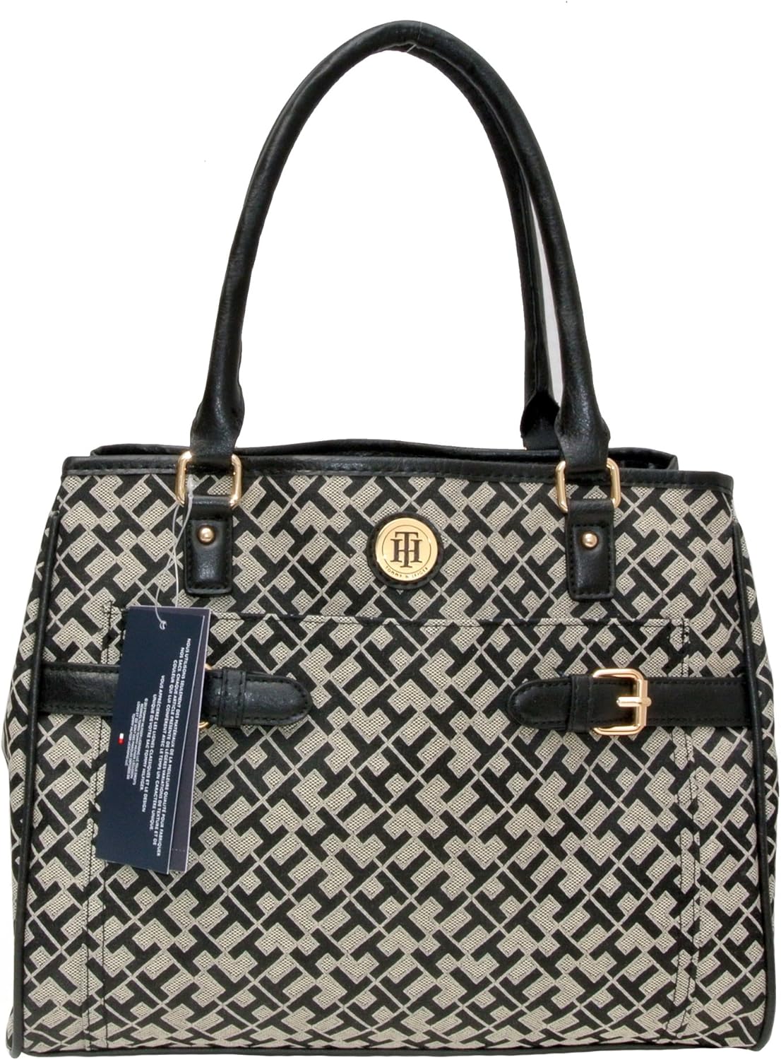 Tommy Hilfiger Handbag, Signature Jacquard Tote in Black