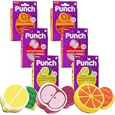 O-Cedar Punch Fruit-Shaped Scrub Sponge Variety Pack, 6 Count | Flexible, Multi-Use &amp; Heavy Duty Fruit-Shaped Scrub sponges | Reaches, adapts &amp; Powers Through Messes