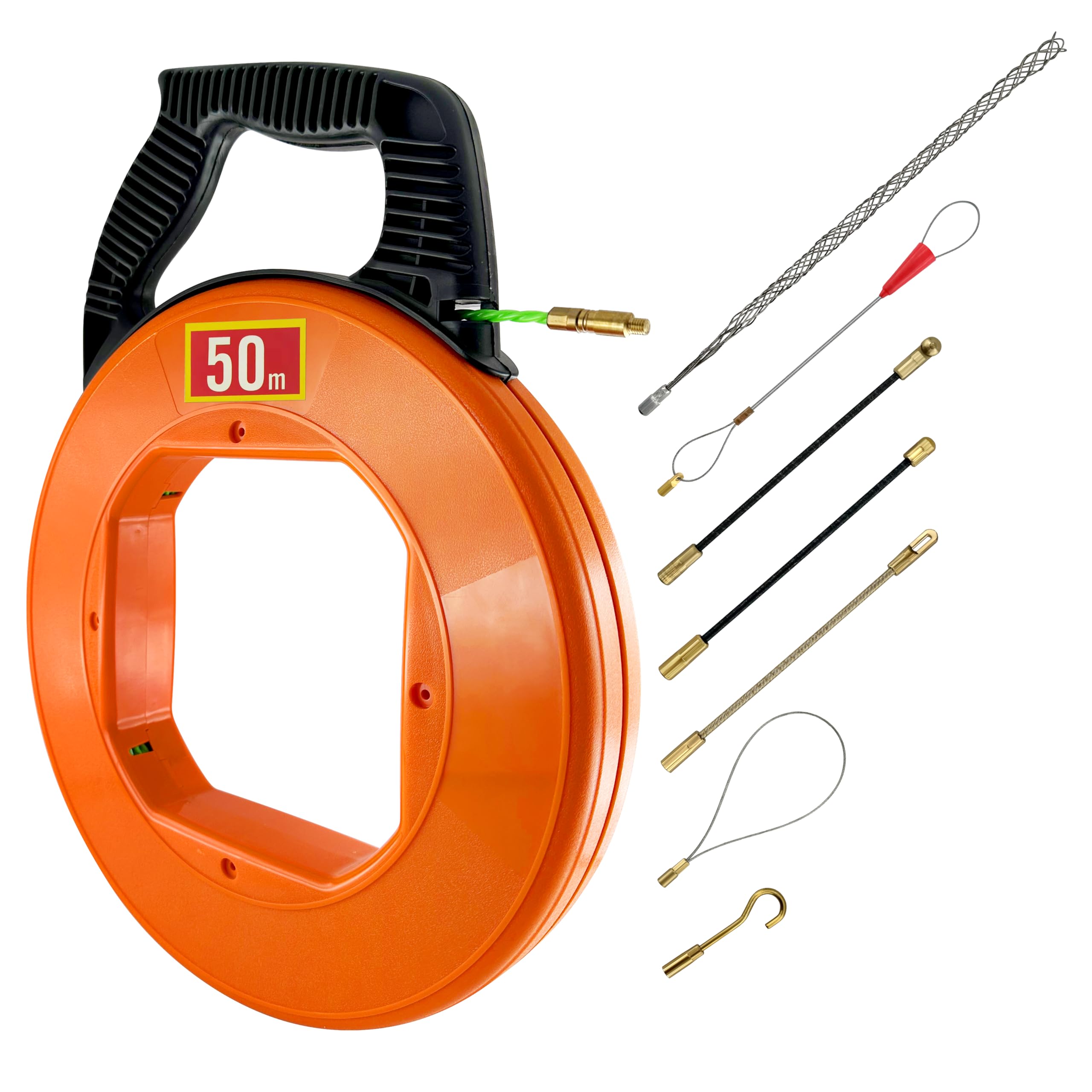 DZDSBB 4.5mm 50m Cable Retraction Aid, Retractable Spiral with 7 Guide Springs, Plastic Housing, for Cable Pulling