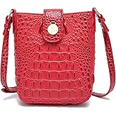 Makcr Joacbv Crocodile Embossed Small Crossbody Bag Fashionable Magnetic Buckle Decoration Shoulder Women's Luxury Wallet
