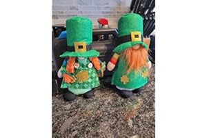 Wagevedex St Patricks Day Gnome Doll Plush Decorations - 2 Pack Green Elf Lucky Shamrock Faceless Elderly Doll Hanging Ornaments for Irish Festival Patrick's Day Gift Tiered Tray Decor