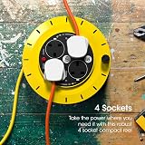 SLx Outdoor Extension Lead 10m 4 Socket Reel 13A UK Plug Fused view 3