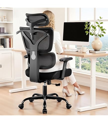 Nouhaus Silla De Oficina Ergonóica Ondulada. Silla De Oficina De Alla Rodante Con Soporte