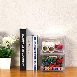 Yieach 2 Pack Stackable Makeup Organizer Storage