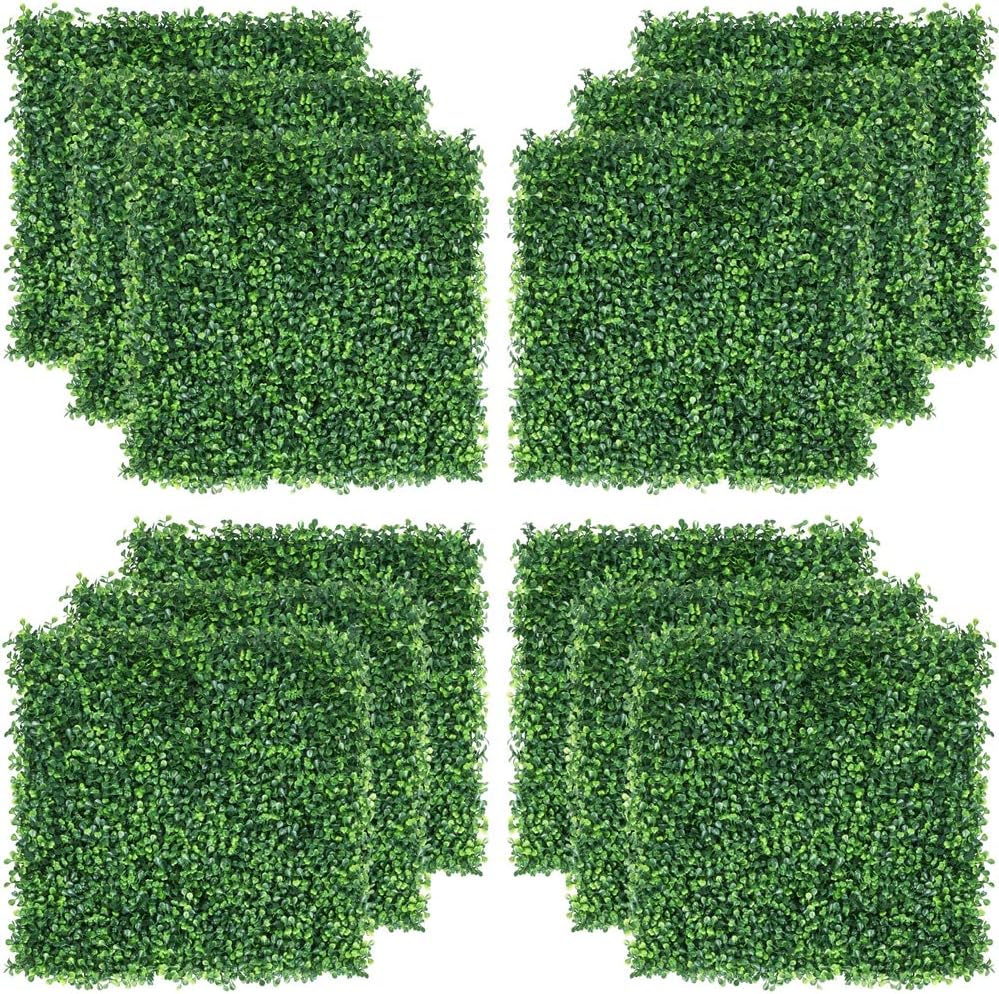 Yaheetech 12PCS Artificial Boxwood Hedge Panel Plastic Greenery
