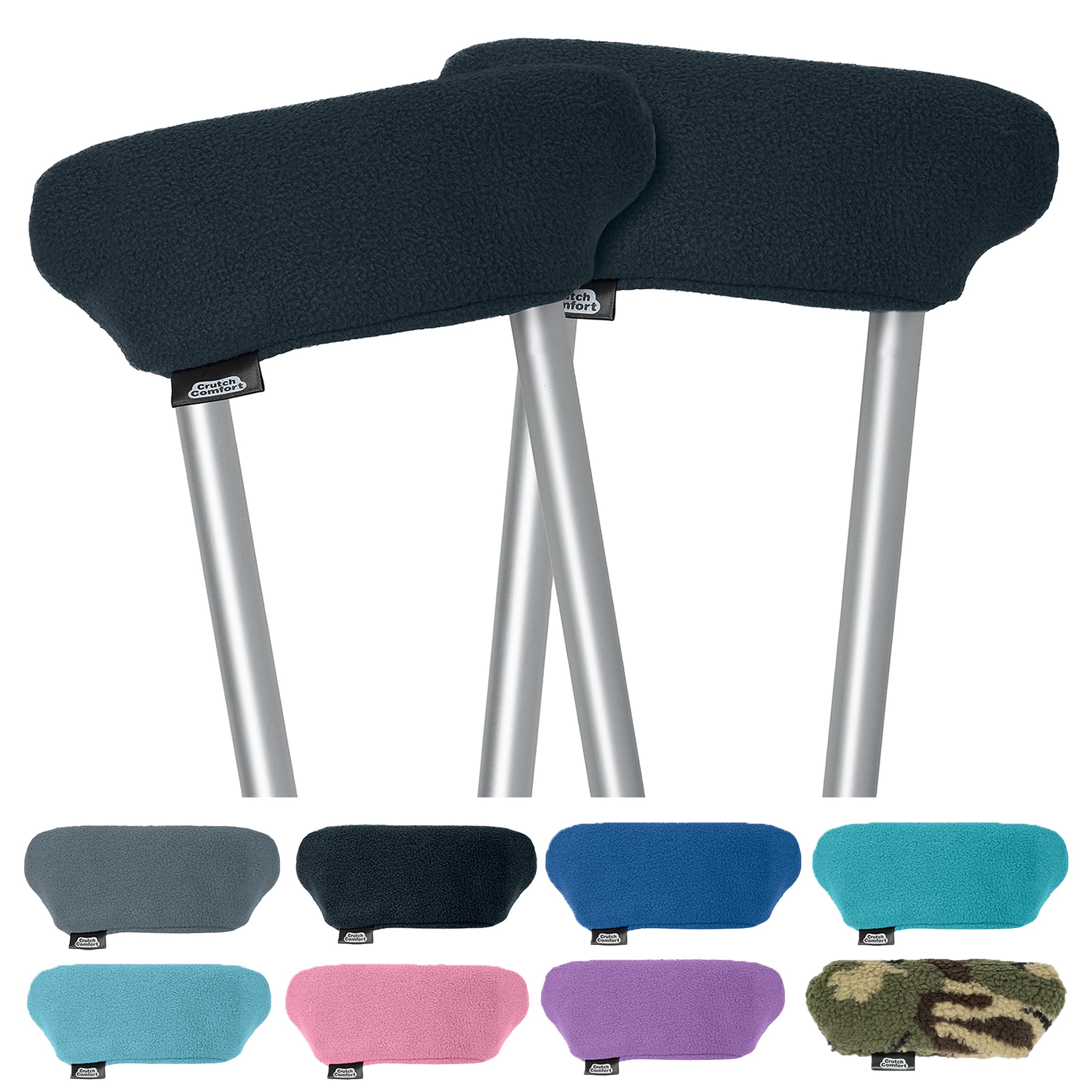 Photo 1 of Universal Crutch Underarm Pad Covers - Luxurious Soft Fleece with Sculpted Memory Foam Cores (Classic Black)