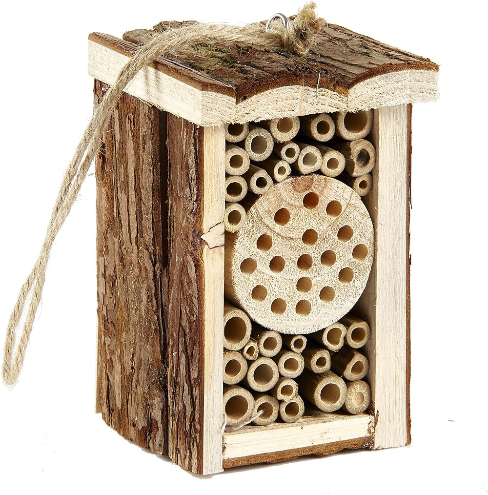 Pet Ting Small Wooden Insect Hotel Eco Friendly 16.5cm for Bees & Butterflies