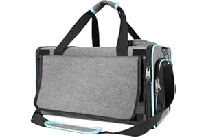 GAPZER Cat Carrier Alaska Airline TSA Approved 17x11x9.5 Soft-Sided Small Pet Air Travel Carry Bag, Southwest Airplane Kitten 12lbs Crate in Cabin Under-Seat Traveling Cage Tiny Dog Under 8 Pound