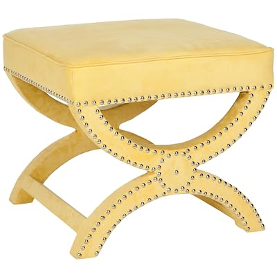 Safavieh MCR4645 Mystic Upholstered Ottoman Color: Cream