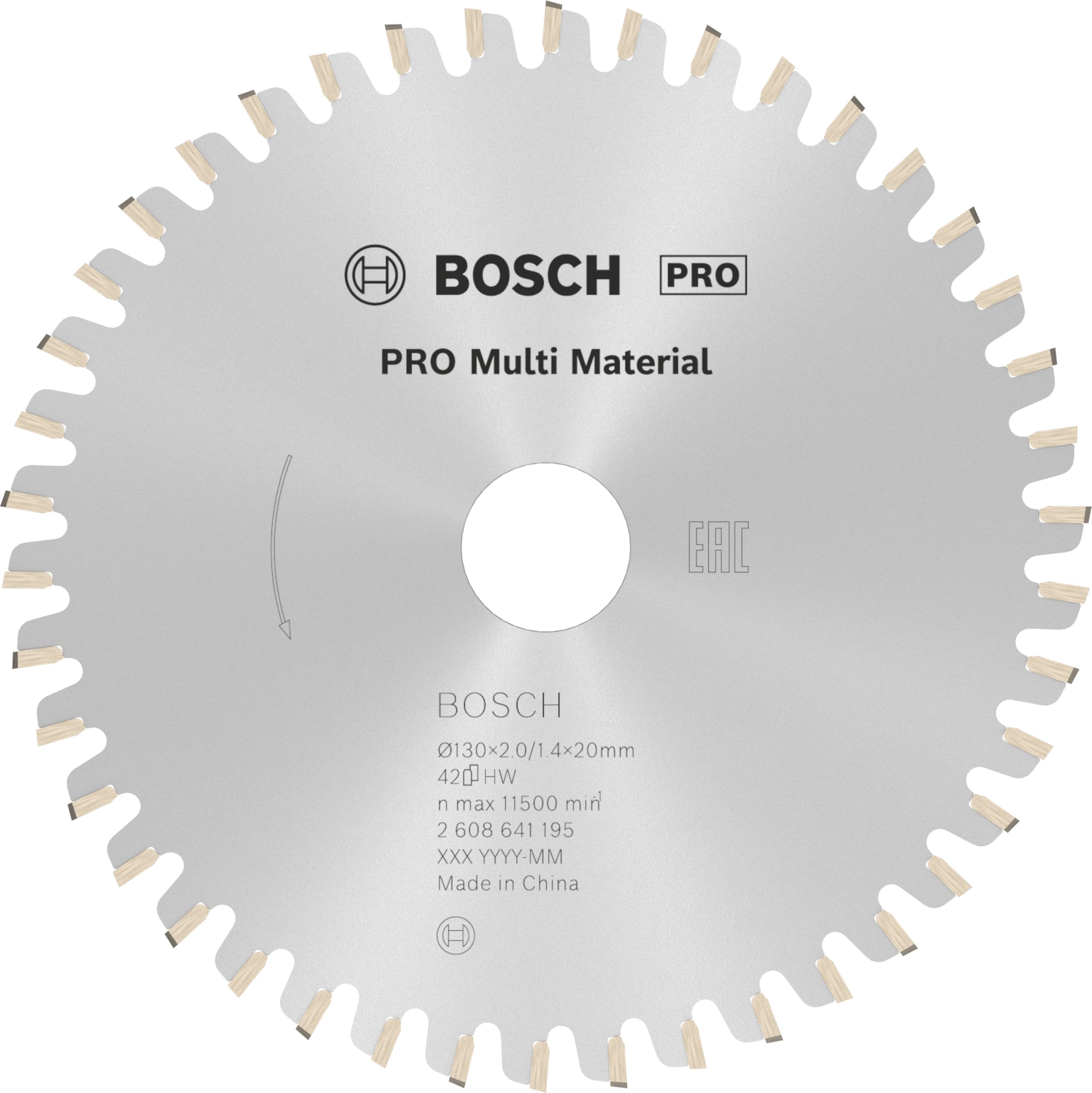Bosch 1x PRO Multi Material Circular Saw Blade for Corded Hand-Held Saws (for Aluminium, Plastics, Ø mm, Professional Accessory Hand-Held Circular Saw)