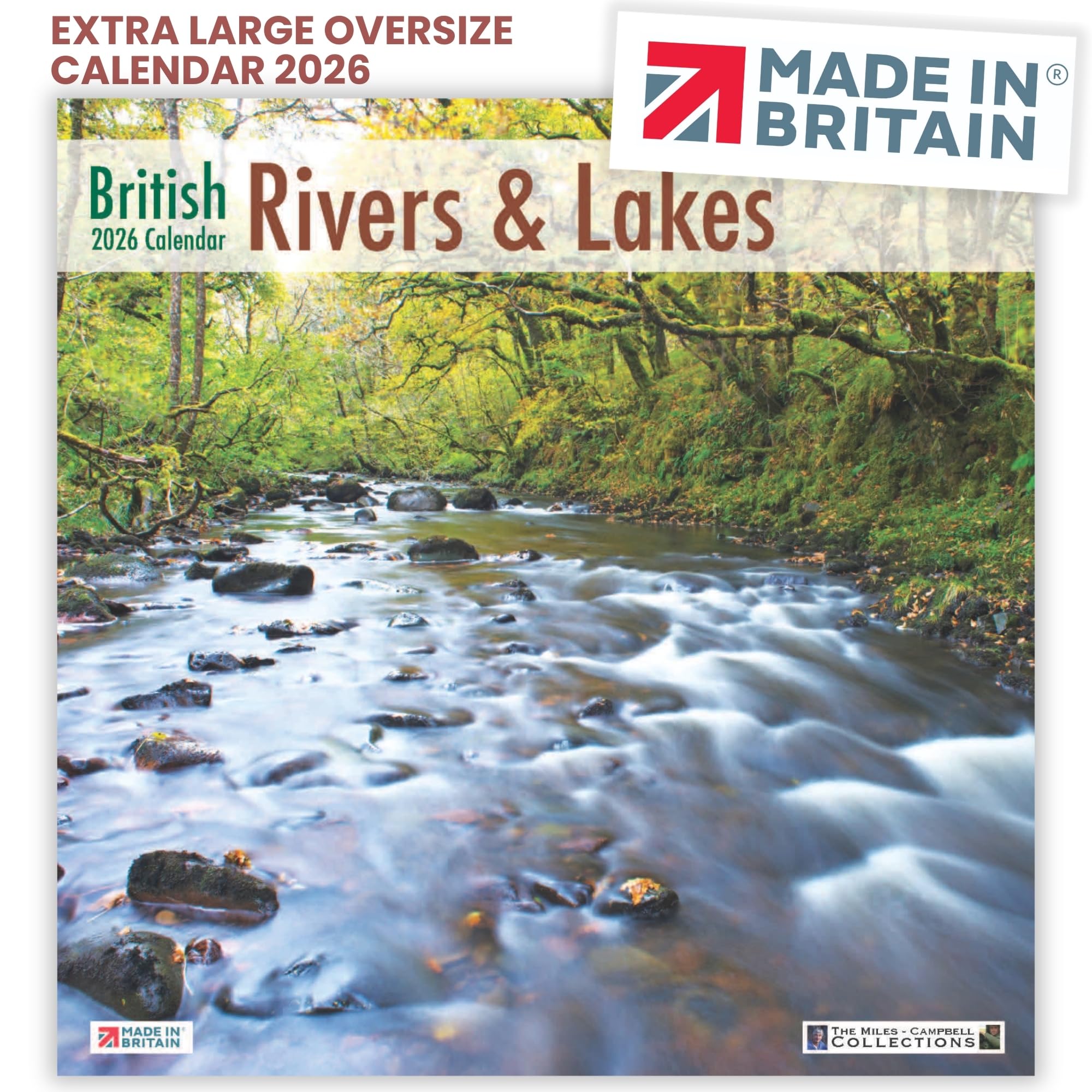 ALLTRADE Calendar 2026 British Rivers & Lakes Large Premium Wall 2026 Calendar UK Holidays MADE IN BRITAIN® with on FSC® Paper Photos by ARCHIE MILES Supports The Woodland Trust Tree Planting