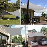 Dripex Sun Shade Sail Rectangle 2x2m Waterproof UV Block 95% Grey view 5