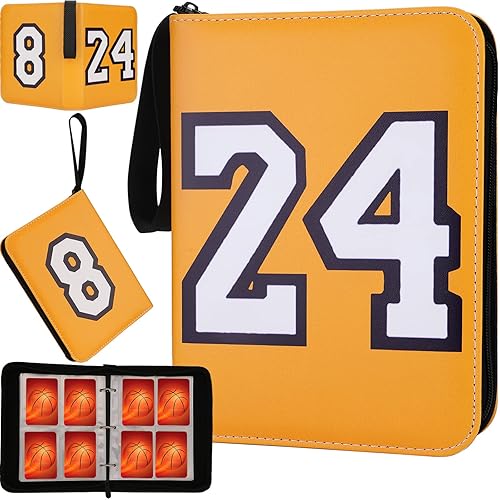 Basketball Card Binder 4 Pocket, #8#24 Sports Trading Card Holder with 50 Removable Sleeves Fits 400 Cards, Basketball Card Collection Album Storage Case Book Protectors for Kids Gift (Golden) in Kenya | Whizz Albums Basketball Card Binder 4 Pocket, #8#24 Sports Trading Card Holder with 50 Removable Sleeves Fits 400 Cards, Basketball Card Collection Album Storage Case Book Protectors for Kids Gift (Golden) in Kenya | Whizz Albums