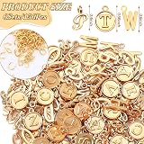SANNIX Alphabet Charm Set 156Pcs 6 Styles A-Z KC Gold Antique Silver Jump Rings view 2