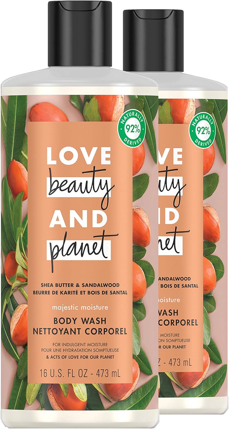 love beauty and planet shea butter and sandalwood body wash