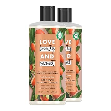 love beauty and planet shea butter and sandalwood body wash